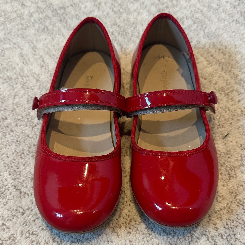 Elephantito Red Kids Mary Jane Shoes, 12